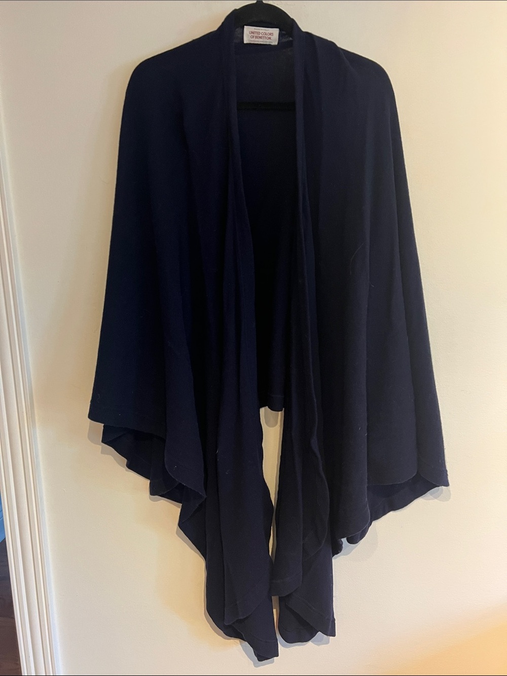 United Colors Of Benetton Navy Open-Front Draped Cape